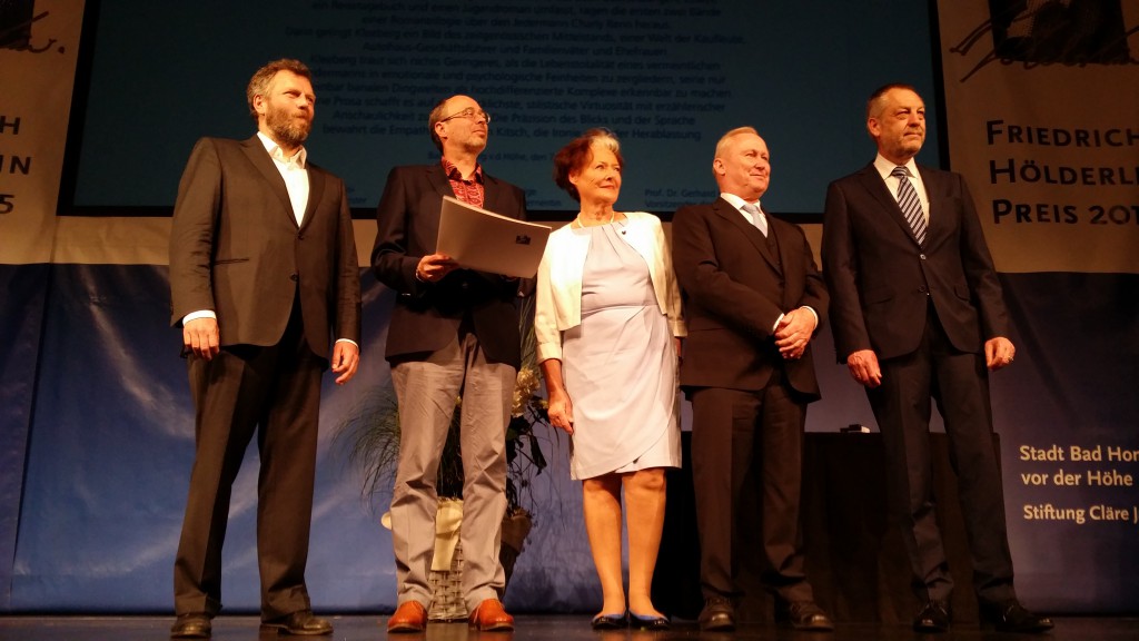 Dirk Knipphals, ich, Kulturdezernentin Beate Fleige, Oberbürgermeister Michael Korwisi und Stadtverordnetenvorsteher Holger Fritzel 